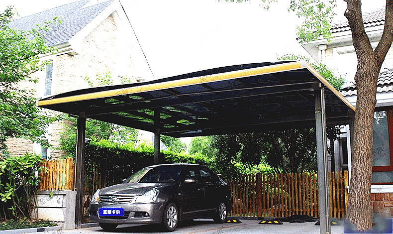 室外停車位搭個這樣的車位遮陽棚吧，愛車再也不用天天洗了
