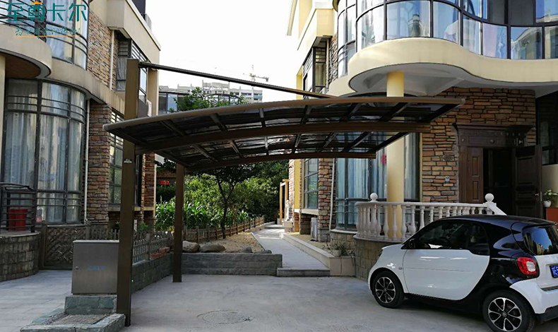 別墅院子車棚圖片？鋁合金車棚圖片大全？